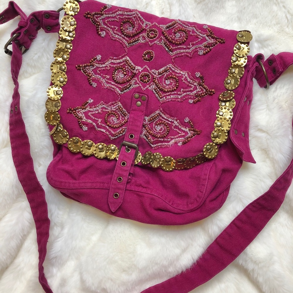 HAND BEADED CROSS BODY BAG